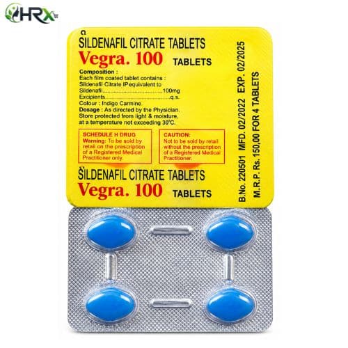Vegra 100mg Sildenafil Citrate 4 Tablets
